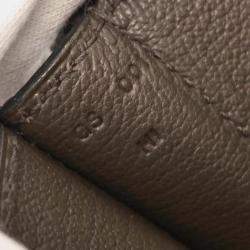 Pre Owned Hermes Taupe Taurillon Clemence Steve Caporal 27 Shoulder Bag