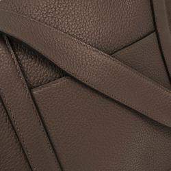 Pre Owned Hermes Taupe Taurillon Clemence Steve Caporal 27 Shoulder Bag