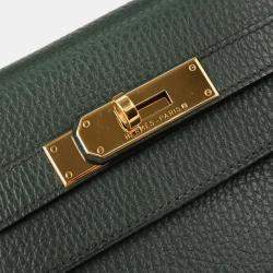 Pre Owned Hermes Kelly 32 Sellier Vert Ardennes Handbag