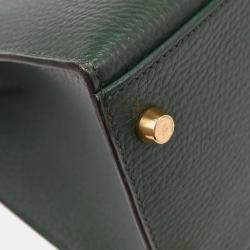 Pre Owned Hermes Kelly 32 Sellier Vert Ardennes Handbag