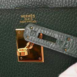 Pre Owned Hermes Kelly 32 Sellier Vert Ardennes Handbag