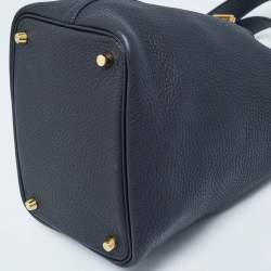 Pre Owned Hermes Bleu Nuit Taurillon Clemence Leather Picotin Lock 18 Bag