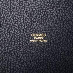 Pre Owned Hermes Bleu Nuit Taurillon Clemence Leather Picotin Lock 18 Bag