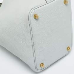 Pre Owned Hermes Bleu Pale Taurillon Clemence Leather Picotin Lock 18 Bag