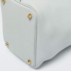 Pre Owned Hermes Bleu Pale Taurillon Clemence Leather Picotin Lock 18 Bag