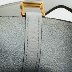 Pre Owned Hermes Bleu Pale Taurillon Clemence Leather Picotin Lock 18 Bag