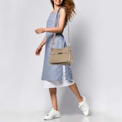 Pre Owned Hermès Gris Tourterelle Togo Leather Palladium Finish Jypsiere 28 Bag