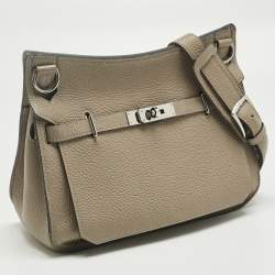 Pre Owned Hermès Gris Tourterelle Togo Leather Palladium Finish Jypsiere 28 Bag