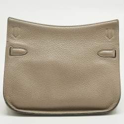 Pre Owned Hermès Gris Tourterelle Togo Leather Palladium Finish Jypsiere 28 Bag