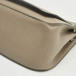 Pre Owned Hermès Gris Tourterelle Togo Leather Palladium Finish Jypsiere 28 Bag