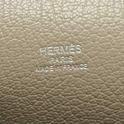 Pre Owned Hermès Gris Tourterelle Togo Leather Palladium Finish Jypsiere 28 Bag