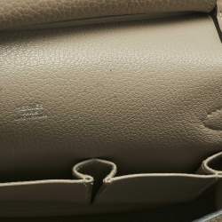 Pre Owned Hermès Gris Tourterelle Togo Leather Palladium Finish Jypsiere 28 Bag