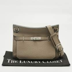 Pre Owned Hermès Gris Tourterelle Togo Leather Palladium Finish Jypsiere 28 Bag