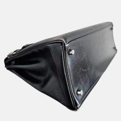 Pre Owned Hermes Kelly 35 Box Leather Palladium Hardware Bag