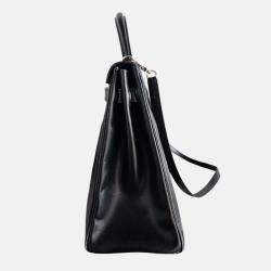 Pre Owned Hermes Kelly 35 Box Leather Palladium Hardware Bag