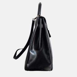 Pre Owned Hermes Kelly 35 Box Leather Palladium Hardware Bag