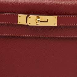 Pre Owned Hermes Rouge Grenat Epsom Leather Gold Finish Kelly Sellier 28 Bag