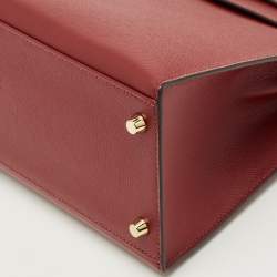 Pre Owned Hermes Rouge Grenat Epsom Leather Gold Finish Kelly Sellier 28 Bag