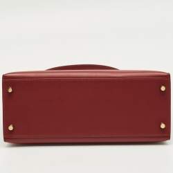 Pre Owned Hermes Rouge Grenat Epsom Leather Gold Finish Kelly Sellier 28 Bag