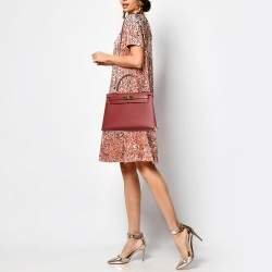 Pre Owned Hermes Rouge Grenat Epsom Leather Gold Finish Kelly Sellier 28 Bag