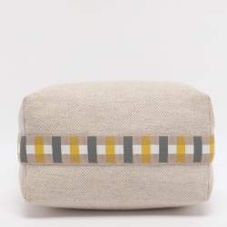 Pre Owned Hermes Beige Canvas Large Bride-a-Brac Case Pouch