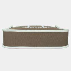 Pre Owned Hermes Brown/White Canvas Neo Evelyne 29 Bag