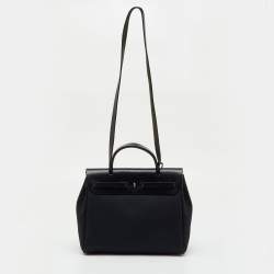 Pre Owned Hermes Black Toile Canvas and Vache Hunter 2in1 Herbag 31 Bag