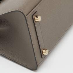 Pre Owned Hermes Gris Etain Epsom Leather Gold Finish Birkin Sellier 25 Bag