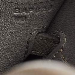 Pre Owned Hermes Gris Etain Epsom Leather Gold Finish Birkin Sellier 25 Bag