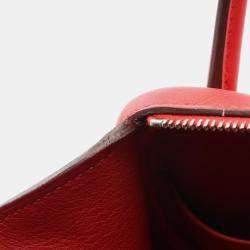 Pre Owned Hermes Lindy Mini Red Swift Leather Shoulder Bag