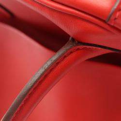 Pre Owned Hermes Lindy 26 Rouge Tomate Swift Leather Shoulder Bag