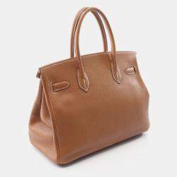 مملوكة مسبقًا حقيبة يد توتس هيرمس بيركين 30 جلد توغو ذهبي