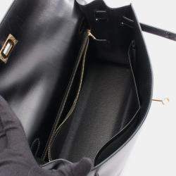 مملوكة مسبقًا حقيبة يد هيرمس كيلي 32 جلد بوكس عجل أسود