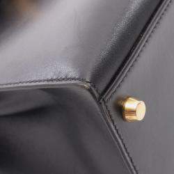 مملوكة مسبقًا حقيبة يد هيرمس كيلي 32 جلد بوكس عجل أسود