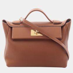 مملوكة �مسبقًا Hermes 24/24 Brown Togo and Swift Leather Shoulder Bag