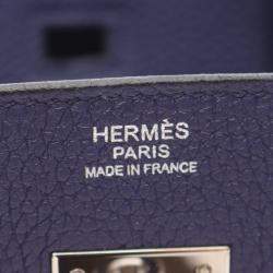 مملوكة مسبقًا حقيبة هيرمس بيركين 30 جلد توغو أزرق إنكري