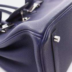 مملوكة مسبقًا حقيبة هيرمس بيركين 30 جلد توغو أزرق إنكري