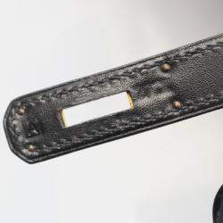 مملوكة مسبقًا Hermes Kelly 32 Black Box Calf Leather Tote Bag