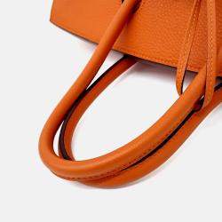 Pre Owned Hermes Orange Leather Birkin 35