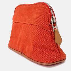 Pre Owned Hermes Red Cotton Bolide Pouch Mini