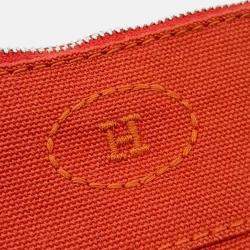 Pre Owned Hermes Red Cotton Bolide Pouch Mini