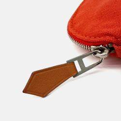 Pre Owned Hermes Red Cotton Bolide Pouch Mini