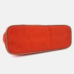Pre Owned Hermes Red Cotton Bolide Pouch