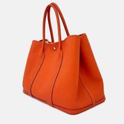 Pre Owned Hermes Red Leather Garden Party