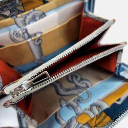 Pre Owned Hermes Blue Leather Silky Half Wallet