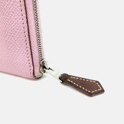 Pre Owned Hermes Pink Leather Silky Half Wallet