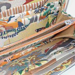 Pre Owned Hermes White Leather Silky Long Wallet