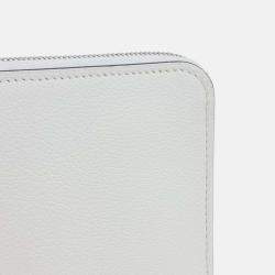 Pre Owned Hermes White Leather Silky Long Wallet
