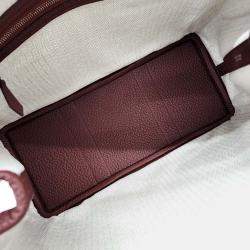 Pre Owned Hermes Burgundy Leather Garden Party 30