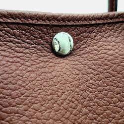 Pre Owned Hermes Burgundy Leather Garden Party 30